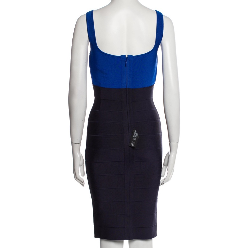 Herve Leger Two tone Navy Dress S NEW $1,100 - Picture 4 of 4